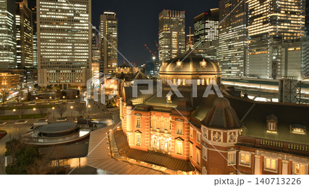 東京駅 KITTE 夜景 東京駅 KITTE 夜景 140713226