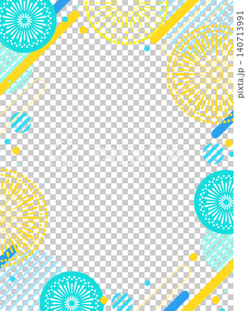 ポップかわいい打上花火のイラストテンプレート ポップかわいい打上花火のイラストテンプレート 140713991
