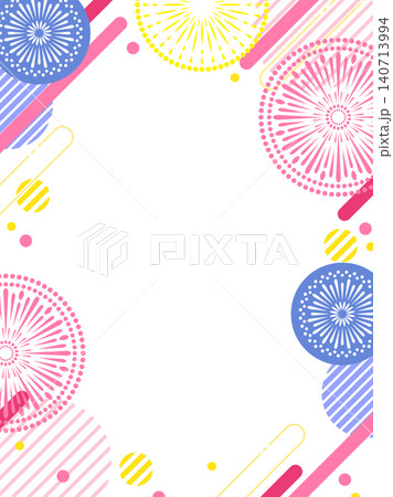 ポップかわいい打上花火のイラストテンプレート ポップかわいい打上花火のイラストテンプレート 140713994