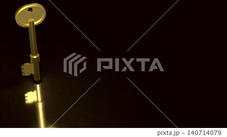 Golden Key Unlocking Prosperity And Financial Freedom 3d render. 140714079