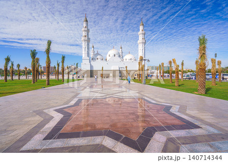 Al-Madinah al-Munawwarah, Saudi Arabia - Mar 09 2023, panoramic view mosque Al-Quba, Al-Madinah al-Munawwarah, Saudi Arabia Al-Madinah al-Munawwarah, Saudi Arabia - Mar 09 2023, panoramic view mosque Al-Quba, Al-Madinah al-Munawwarah, Saudi Arabia 140714344