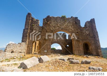 Ruined eastern section of basilica in ancient city of Aspendos, Turkey Ruined eastern section of basilica in ancient city of Aspendos, Turkey 140714553