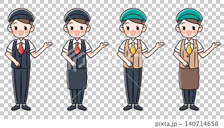 一組插圖，描繪了一位身穿制服的女性擔任導遊。 140714658