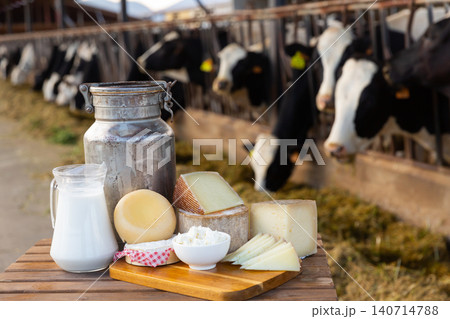 Image of dairy products on the farm Image of dairy products on the farm 140714788