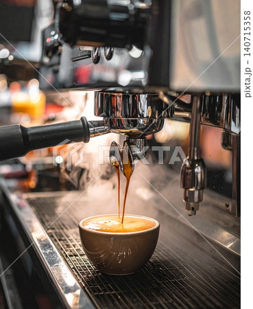 professional espresso machine brewing coffee professional espresso machine brewing coffee 140715358