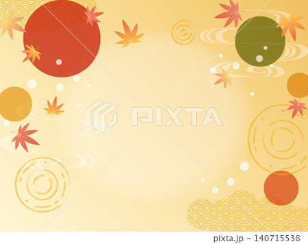 紅葉と和柄の秋らしい和風背景素材 紅葉と和柄の秋らしい和風背景素材 140715538