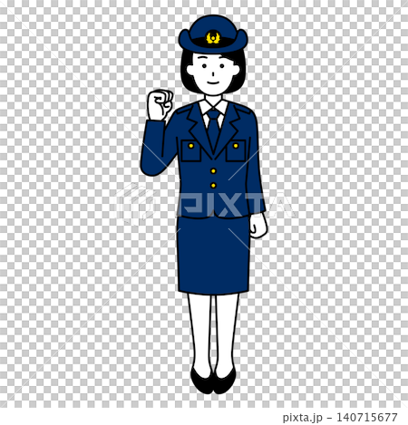 女警擺出勝利姿勢(全身照) 女警擺出勝利姿勢(全身照) 140715677