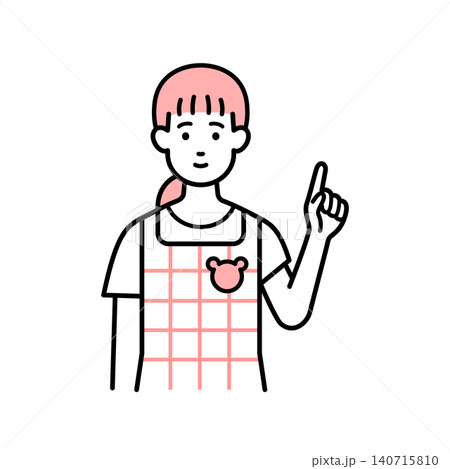指差しをする保育士の女性 指差しをする保育士の女性 140715810