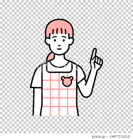指差しをする保育士の女性 指差しをする保育士の女性 140715810