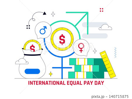 International Day for Equal Pay Vector Illustration Featuring Gender Pay Equality, Fair Wages, Equal Opportunities, and Economic Justice International Day for Equal Pay Vector Illustration Featuring Gender Pay Equality, Fair Wages, Equal Opportunities, and Economic Justice 140715875