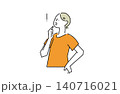何かを思いつく女性 140716021