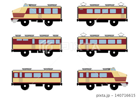 おもちゃ風の151系特急形電車のイラストセット 140716615