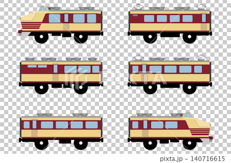 おもちゃ風の151系特急形電車のイラストセット 140716615