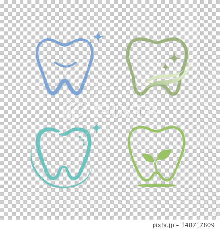 一套各種牙齒插圖圖標 一套各種牙齒插圖圖標 140717809