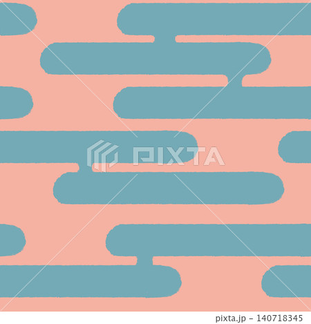 和風柄のカラフルな浮き雲のパターンイラスト 140718345