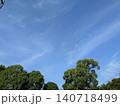 青空と緑の樹木が広がる爽やかな夏の風景 140718499