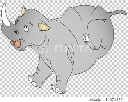 手繪動物插畫 ☆ 犀牛 手繪動物插畫 ☆ 犀牛 140718734