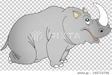 Hand-drawn animal illustration ☆ Rhinoceros 140718746
