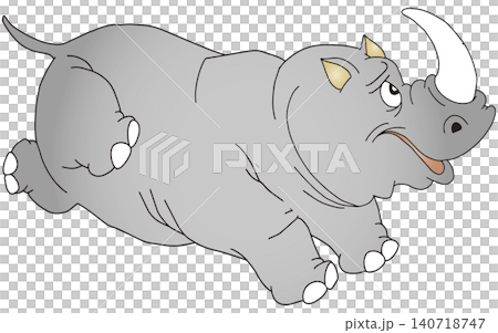 Hand-drawn animal illustration ☆ Rhinoceros 140718747