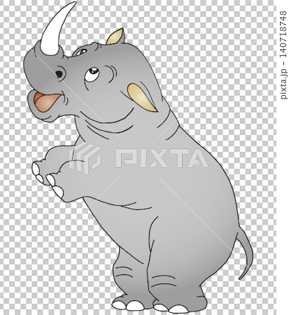 Hand-drawn animal illustration ☆ Rhinoceros 140718748