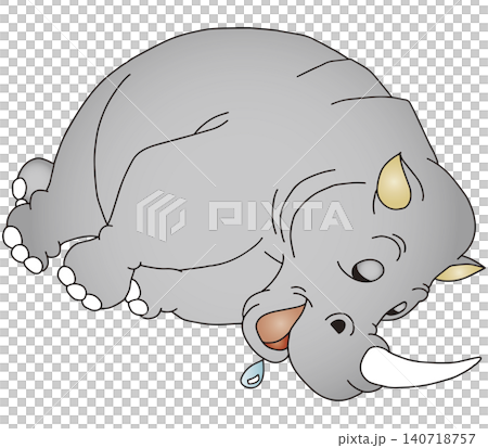 Hand-drawn animal illustration ☆ Rhinoceros Hand-drawn animal illustration ☆ Rhinoceros 140718757