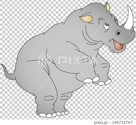 Hand-drawn animal illustration ☆ Rhinoceros 140718767