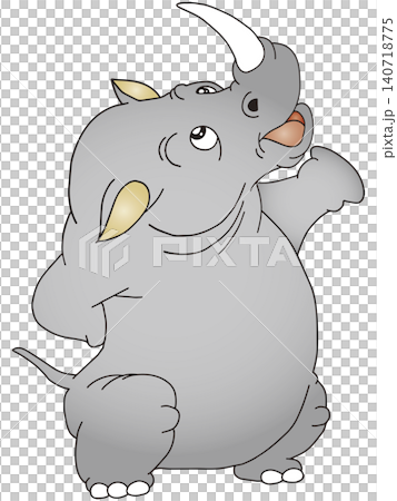 Hand-drawn animal illustration ☆ Rhinoceros 140718775