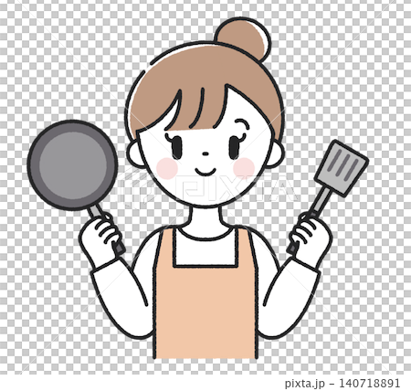調理器具を持った主婦 調理器具を持った主婦 140718891