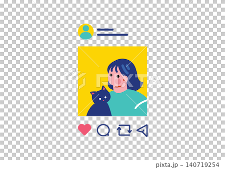 SNSの投稿画面のイラスト 140719254