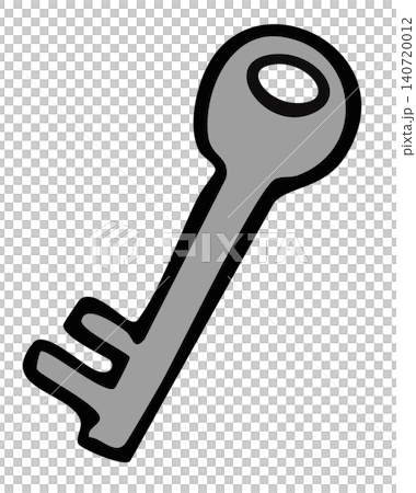 Hand drawn illustration of house key for office supplies, work from home, sign, symbol, decoration, house, workloads, working hours, weekdays, stickers, text, office workers, property, door lock, icon 140720012