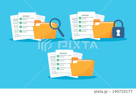 File Folders with Documents and Checklist for Office Organization 140720177