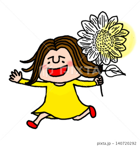 ひまわりを持った女の子 ひまわりを持った女の子 140720292