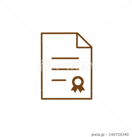 認定証・賞状・証明書のイラストアイコン。表彰、卒業、達成、資格取得などのシーンに。 認定証・賞状・証明書のイラストアイコン。表彰、卒業、達成、資格取得などのシーンに。 140720340