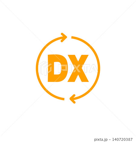 DX(デジタルトランスフォーメーション)を示す円形アイコン・ビジネス・テクノロジー・変化のイメージ DX(デジタルトランスフォーメーション)を示す円形アイコン・ビジネス・テクノロジー・変化のイメージ 140720387