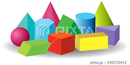 Colorful Geometric Shapes Vector Illustration Colorful Geometric Shapes Vector Illustration 140720412