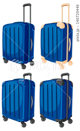 Blue Hard Shell Suitcase Set With Telescopic Handles Blue Hard Shell Suitcase Set With Telescopic Handles 140720446