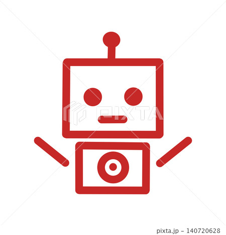 かわいいロボットのイラスト素材!シンプルなアイコンで使いやすい、子供向けやテクノロジー関連に かわいいロボットのイラスト素材!シンプルなアイコンで使いやすい、子供向けやテクノロジー関連に 140720628