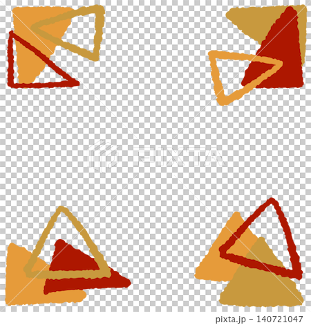 Hand-painted autumn-colored geometric frame material 140721047