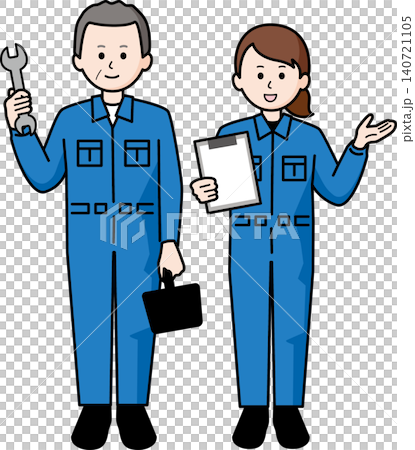 A veteran male mechanic and a young woman 140721105