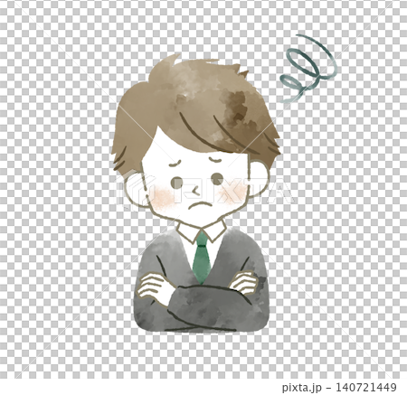 A troubled male student - watercolor A troubled male student - watercolor 140721449
