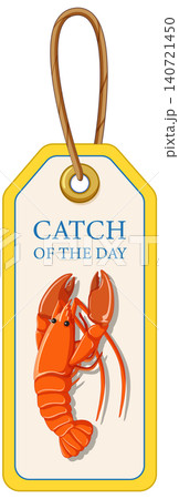 Mediterranean Seafood Tag with Red Lobster and Catch of the Day Text 140721450