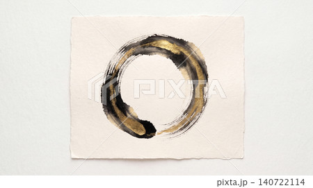 墨と金の水彩が円を描く高品質なラグジュアリー和風背景 墨と金の水彩が円を描く高品質なラグジュアリー和風背景 140722114