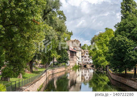 Canal and trees in Petite France Strasbourg, France 140722280