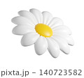 Cute 3D plastic Daisy Flower. Cartoon chamomile bubble bloom with white petals for spring and summer design. 3d render	 140723582