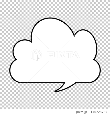Simple cloud-shaped speech bubble illustration: Fluffy speech balloon (white background) 140723785