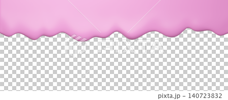 Pink glossy ice cream dripping on a background. Sweet dessert with paint or glaze, with copy space for banner. 3d rendering 140723832