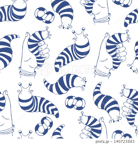 Autism Toy Striped Fidget Slug Seamless Pattern. ASD Sensory Therapy Articulated Caterpillar Hand Squeeze Blue Hand Drawn on White Background. Vector Illustration. ADHD Anxiety Relief Repeat Texture Autism Toy Striped Fidget Slug Seamless Pattern. ASD Sensory Therapy Articulated Caterpillar Hand Squeeze Blue Hand Drawn on White Background. Vector Illustration. ADHD Anxiety Relief Repeat Texture 140723883