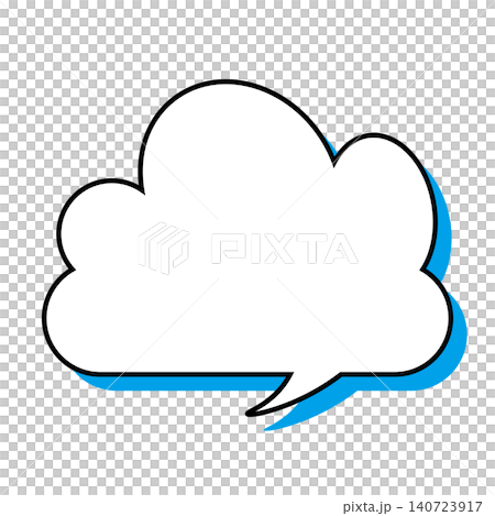 Simple cloud-shaped speech bubble illustration: Fluffy speech balloon (white background) Simple cloud-shaped speech bubble illustration: Fluffy speech balloon (white background) 140723917