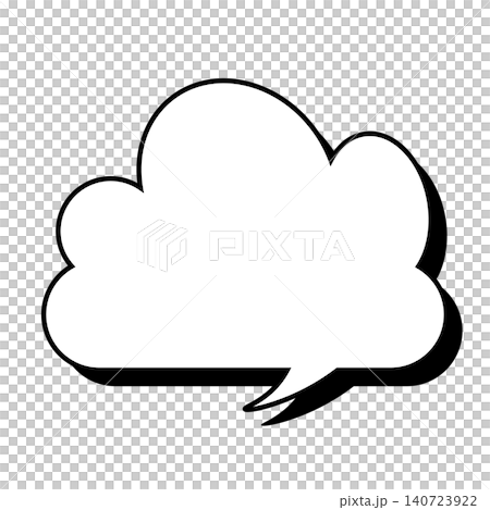 Simple cloud-shaped speech bubble illustration: Fluffy speech balloon (white background) Simple cloud-shaped speech bubble illustration: Fluffy speech balloon (white background) 140723922