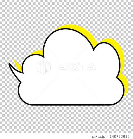 Simple cloud-shaped speech bubble illustration: Fluffy speech balloon (white background) Simple cloud-shaped speech bubble illustration: Fluffy speech balloon (white background) 140723933